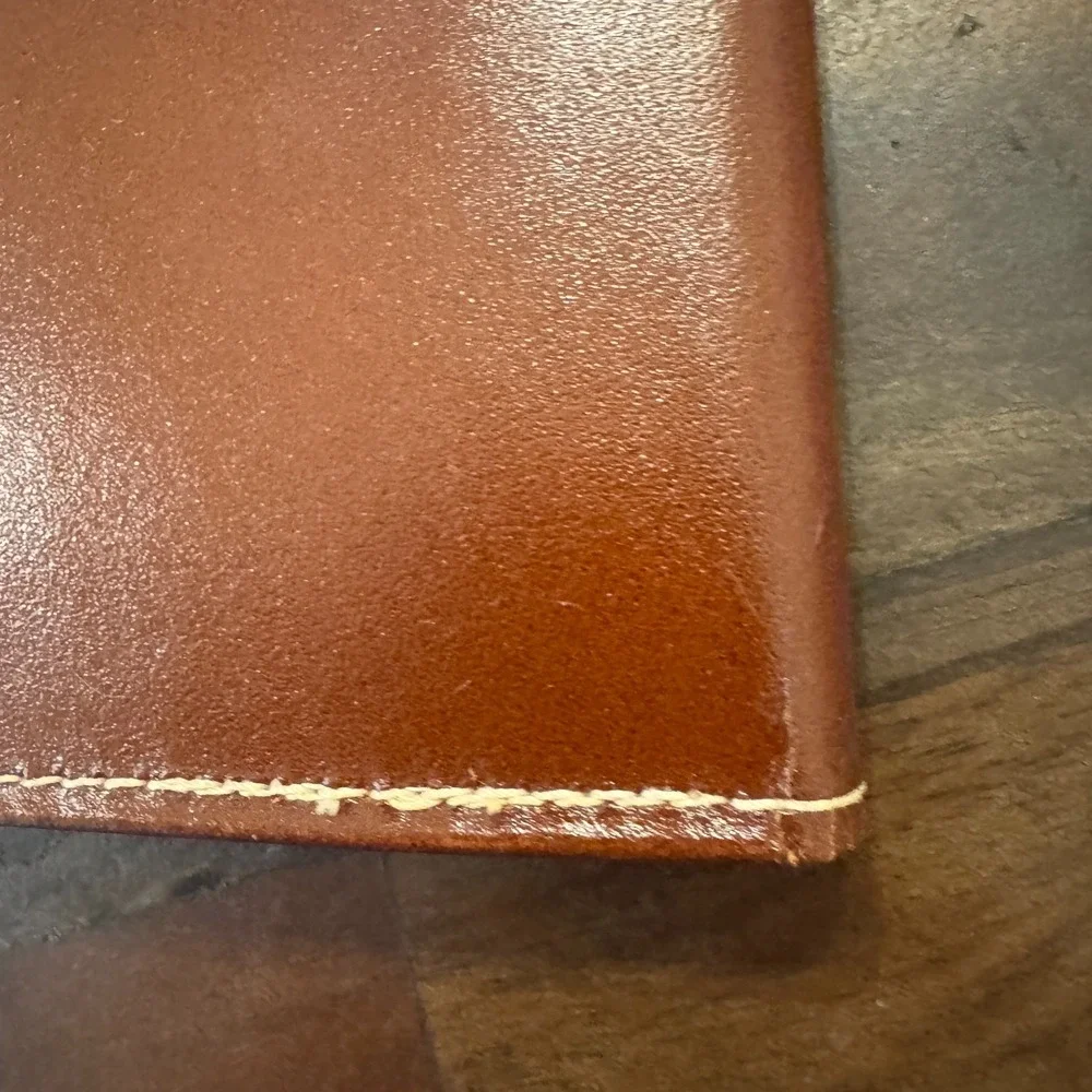 Genuine Leather Tie Travel Storage Case Zip‎ Hanging VTG Retro Organizer Necktie